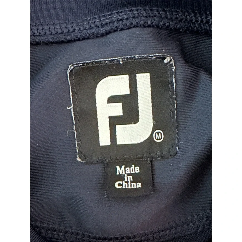 FootJoy FJ Golf Pullover Wind Shirt M Blue Mock Neck Long Sleeve Performance